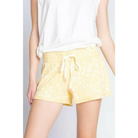 NEW PJ SALVAGE "Flick of a Brush" Shorts M Lounge Play Beach Sunshine Yellow